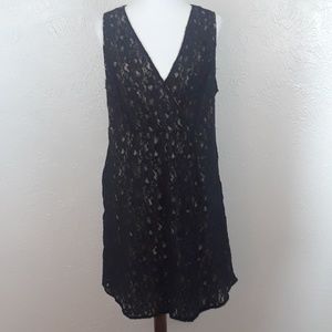 💋Lane Bryant 16 black lace bodycon stretch dress